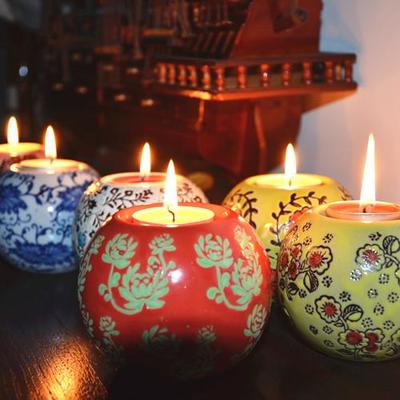 古典茶蜡陶瓷烛台景德镇家居工艺品摆件 陶…-堆糖,美好生活研究所