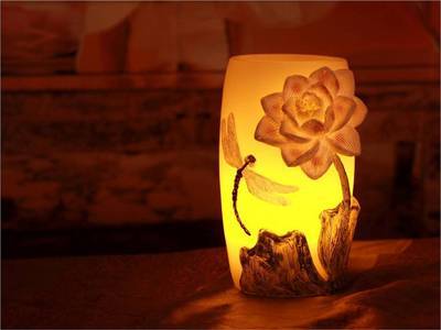 家印象石蜡花瓶 融合LED蜡烛与浮雕工艺的中国风礼品